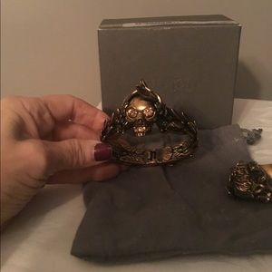 Alexander McQueen skull bracelet and ring